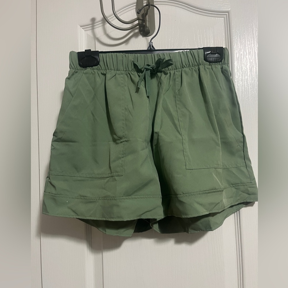 Green Casual Shorts